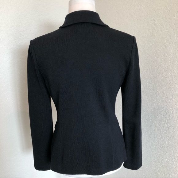 Sold St. John Collection Black Santana Knit Jacket with Signature Pearl Buttons - Picture 5 of 10